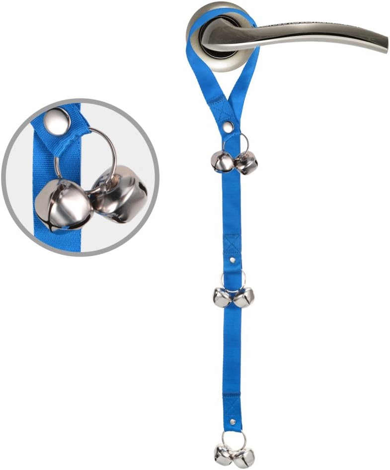 Dog Doorbell - KiddyWoof Tinkle Puppy Pet Door Bells for Potty Training, Housebreaking, Housetraining (Blue)