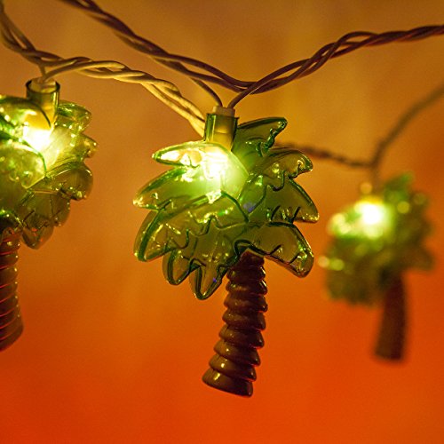 Outdoor Party Lights, Patio Lights String - Summer Patio String Lights, Pineapple String Lights, Pink Flamingo Gift – Fun Lights for Bedroom Home or Birthday String Lights (10 Palm Tree Lights)