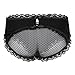 YiZYiF Sissy Pouch Panties Men's Lace Transparent Bikini Open Butt Bikini Thongs Black Large(Waist 29.0-41.0