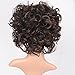 ELIM Wigs for Black Women Short Curly Wigs with Bangs Black and Brown African American Kinky Curls Wig Z131
