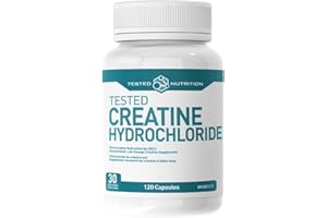 Tested Nutrition Creatine HCL Capsules | 750mg Creatine Hydrochloride HCL Capsules | Increased Muscle Mass, Strength, Perform