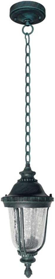 ETOPLIGHTING Bellagio Collection Exterior Outdoor Pendant Hanging Lantern with Hammered Glass, Verde Green APL1036