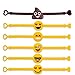 O'Hill 48 Pack Mixed Emoji Wristband Bracelets for Birthday Party Supplies Favors Prize Rewards