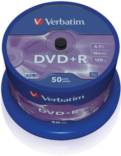 Verbatim DVD+R 16x Matt Silver 4.7GB 50er Pack Spindel DVD Rohlinge 16-fache Brenngeschwindigkeit & Hardcoat Scratch Guard DVD leer Rohlinge DVD DVD Rohlinge Spindel VB-DPR47S3A 50 Stück – Bild 3