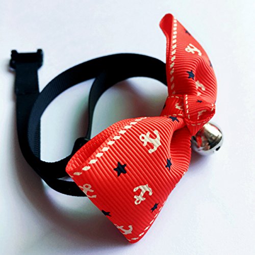 Miyoo Colorful Pet Bow Tie, Adjustable Fashion Cat Dog Rabbit Bow tie Collar with Bell, Pet Accessories Bowtie for Small Cats Kitten Dogs Puppy. (2) - Thumbnail 3