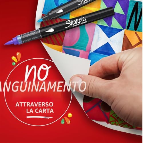 Creative Marker Pennarelli Acrilici per Hobby Creativi | Pennarelli a base d'acqua con punta a pennello | Ideali per Fai da TeDecorazioni e Scuola | Verde Smeraldo | 6 Pezzi