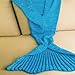 Hughapy Christmas Soft Mermaid Tail Blanket Handmade Living Room Sleeping Blanket for Kids Adult (Blue,Adult)