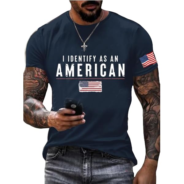 Maglietta Raglan Uomo American Patriot &ndash; Manica 3/4, Bandiera USA, 100% Cotone, Varia Taglie