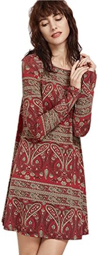 OEUVRE Women's Basic Casual Ethnic Loose Shift Tunics Dress XXL