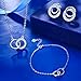 ZENI Silver Stud Earrings for Women Sweet Interlocking Circles cubic zirconia Mother Valentine Day Birthday Gift