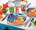Dinosaur Disposable Party Supplies Set - Serves 48, Fun Dino Themed Birthday Paper Plates, Napkins, Plastic Utensils, and Cups