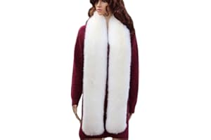 LDFWAY Long Men Women Faux Fur Collar Winter Warm Wrap Stole Scarf Shawl Shrug