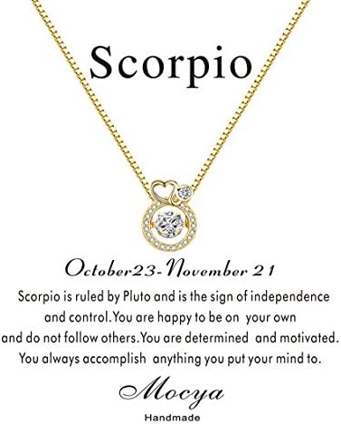 Mocya Horoscope Necklace 12 Constellations Necklace Woman Jewelry Dancing Necklace Birthday Gifts