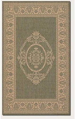Couristan 1078/1812 Recife Antique Medallion/Green-Natural 7-Feet 6-Inch by 10-Feet 9-Inch Rug