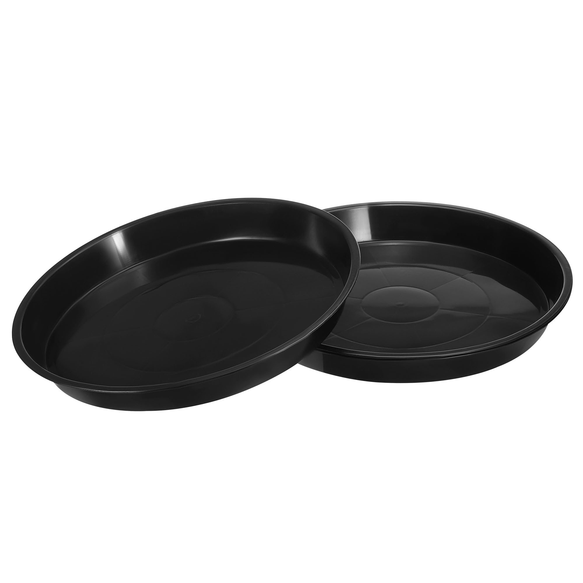 M METERXITY 3 Pack Planter Saucers - Plastic Plant Tray Flowerpot Drip Trays Round Apply to Outdoor/Garden (14 Inch/ 35.8cm, Black)