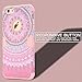 SKYLMW iPhone 6 Plus Case,iPhone 6S Plus Case, [Shock Resistant Series ] Hybrid Rubber Case Cover for iPhone 6 Plus,iPhone 6S Plus 3in1 Hard Plastic +Soft Silicone Mandala Rose Gold