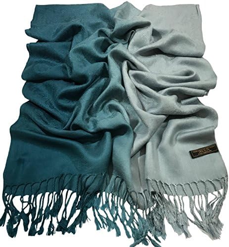Jade Green Two Tone Design Shawl Pashmina Scarf Wrap Stole CJ Apparel NEW