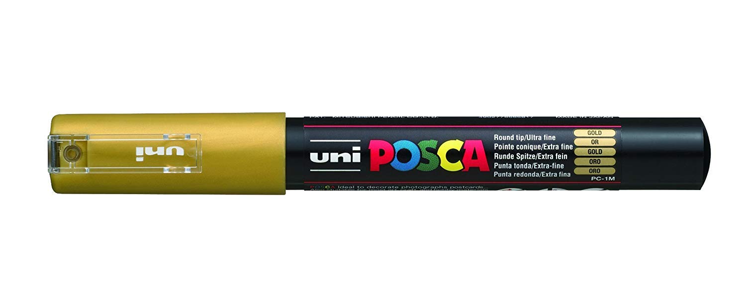 Posca UNI-BALL MARKER PEN PC-1M - GOLD - SINGLE PEN