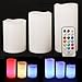 3 pcs Set Ivory Wax Flickering Flameless Color-Changing Candles Glowing LED Pillar w/ Remote Control, Valentine Party Decoration Centerpieces Weddings 6, 5, 4 inch