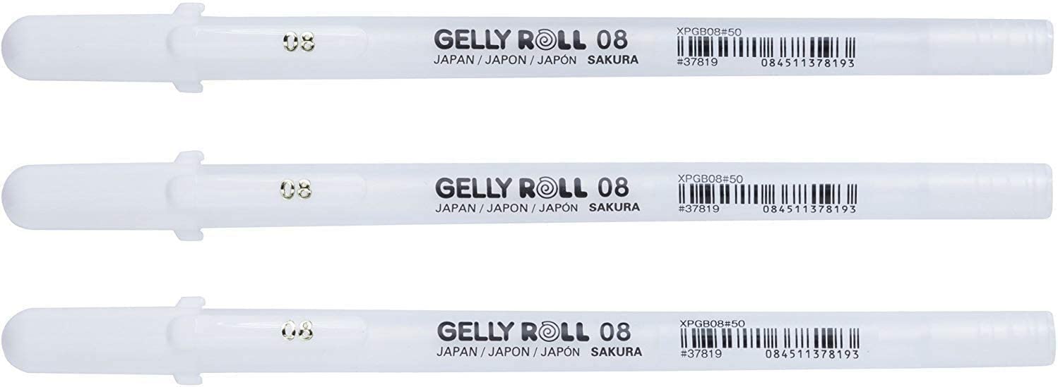 SAKURA Gelly Roll Medium Point Pen Open Stock-White - Pack of 3