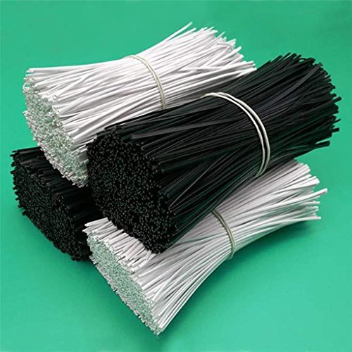 Eshylala 1000 Pcs Metallic Twist Cable Cord Wire Ties Reusable Cable Ties Cable Clips for Food Bags Clear Plastic Treat Bag Home Office Garden Use (Black)