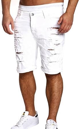 knee length ripped jeans