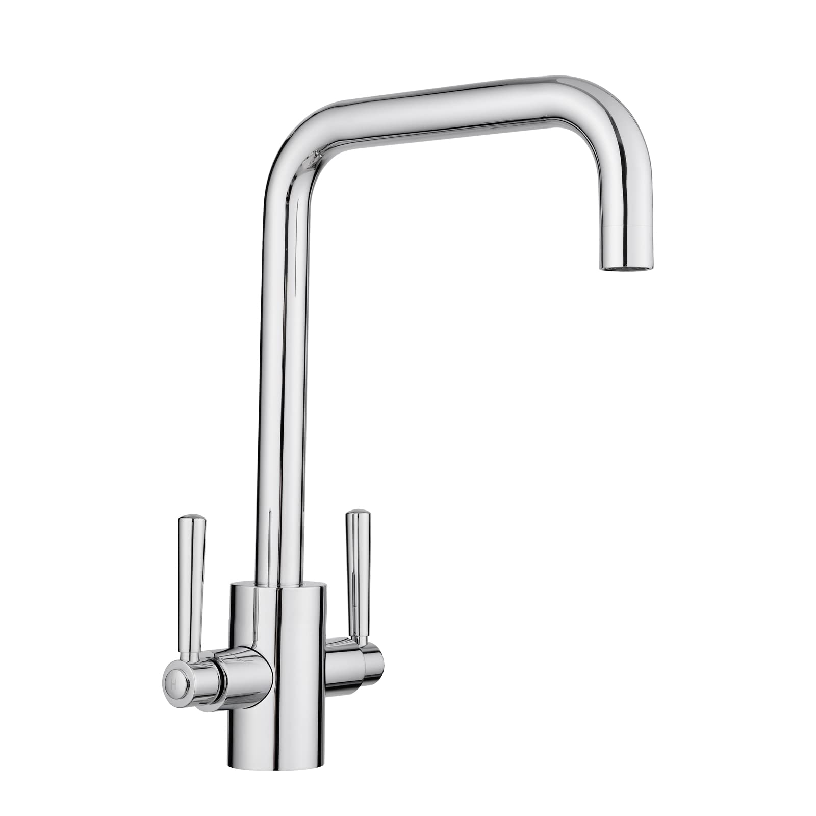 JASSFERRY Modern Kitchen Mixer Tap High Swivel U-Style Spout Sink Faucet Single Double Handles Chrome Polished