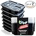 ORGALIF 7-Piece Food Portion Control Reusable BPA-Free 3 Compartment Bento Lunch Box Containers Set by ORGALIF