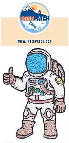 Spaceman Astronaut NASA Thumbs up Travel Embroidered Patch Badge 3.4" x 2.5" Sew On Iron On