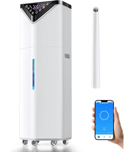 TURBRO Greenland GLH20 Commercial Humidifier – WiFi Enabled, 5.2Gal/20L Tank, Covers 2000 Sq Ft, UV-C, Top Refill, 360° Nozzle