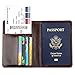 GDTK Leather Passport Holder Cover Case RFID Blocking Travel Wallet (Coffee)