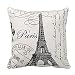 Keepfit Paris Eiffel Tower Printing Pillowcase, Sofa Bed Home Decoration Cushion Cover Festival Home Decor for Valentine's Day