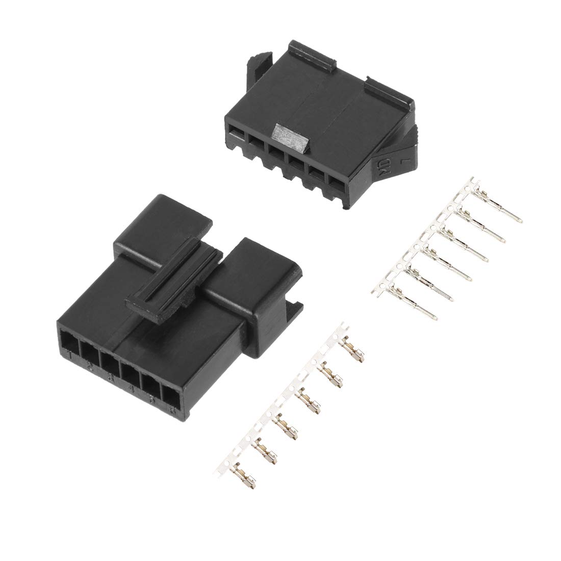 sourcing map 20 Pairs 2.54mm 6 Pin Male Female Housing Crimp Terminal Connector