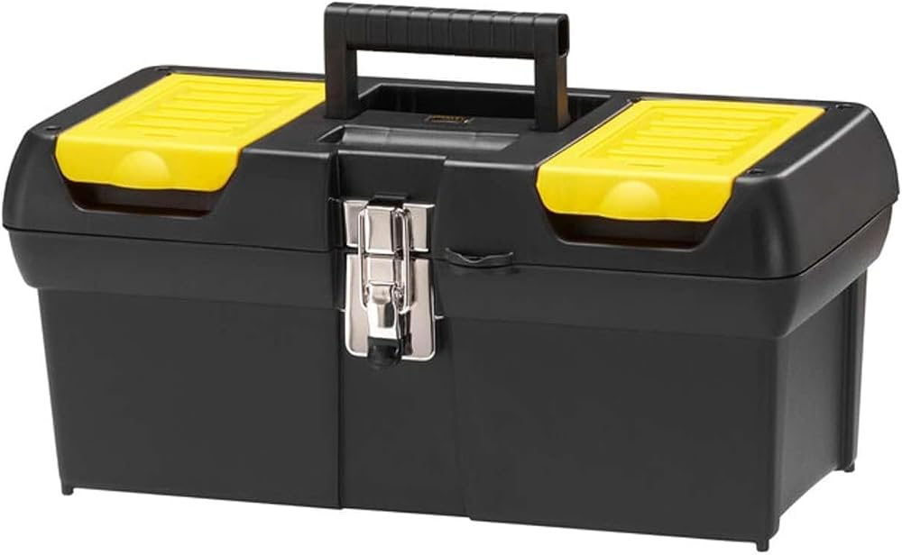 Stanley Toolbox with Metal Latch 16 in 2 Lid Organisers Removable Tote Tray
