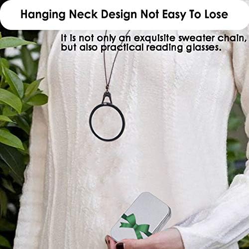 LUFF Necklace Reading Glasses Fashion Hd Portable Reader Glasses Hanging Neck Type Anti-Lost Handheld Reading Glasses for Men and Women - Image 5