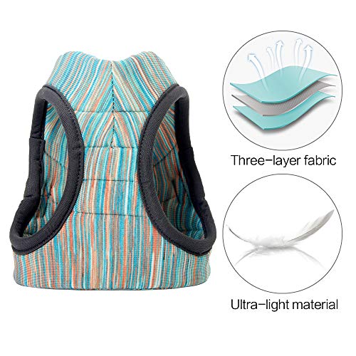Yult Cat Harness and Leash Set Ultra-Light Escape Proof Kitten Collar Cat Walking Jacket with Running Cushioning Soft and Comfortable Suitable for Puppies Rabbits(S,Green)