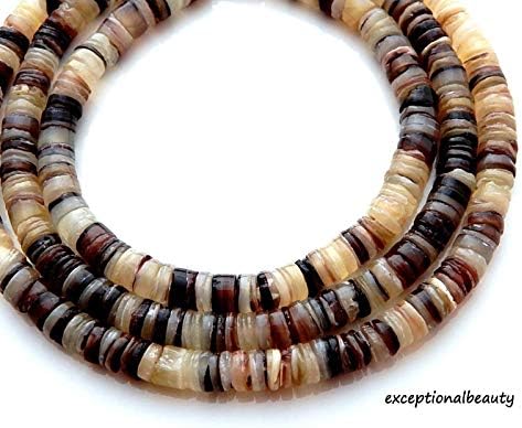 Hammer Shell 4-5mm Heishi Slice Tropical Puka Shell Beads Long 24 Inch Strand