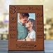 KATE POSH 3rd Anniversary, 3rd Wedding Anniversary, 3 Years Anniversary, Three Years of Marriage, Third Anniversary Engraved Rawhide Leather Picture Frame (5x7 Vertical)