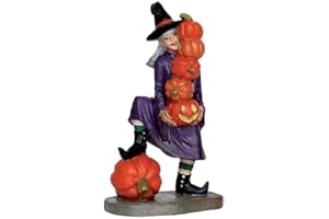 Lemax - Delicate Balance - Witch with Pumpkins - Spooky Town - Polyresin - Figures & Accessories for Halloween
