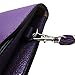 PU Leather 2 Layers Vertical Cellphone Pouch Bag with Shoulder Strap and Magnetic Button for Apple iPhone Samsung Galaxy and Other Smartphone Purple