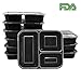 HTOMT Meal Prep Containers, 10-Pack 3 Compartment Food Storage Bento Boxes with Lids Lunch Box BPA Free, Stackable, Plastic Lunch Box Bowls, Freezer Safe