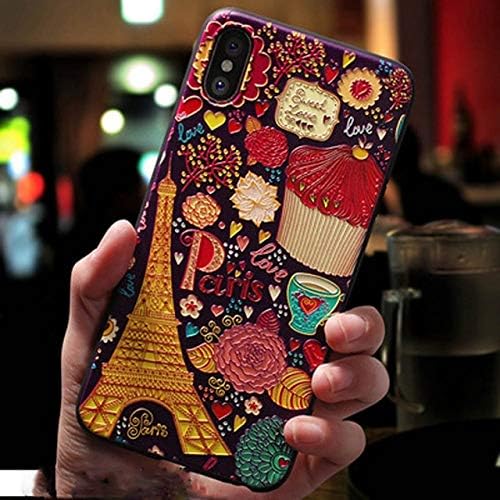 OTADO Cute 3D Emboss Cartoon Patterned Phone Case for iPhone X 8 7 6 6S Plus Cases Soft Silicone Cover for iPhone 5 5s SE Coque