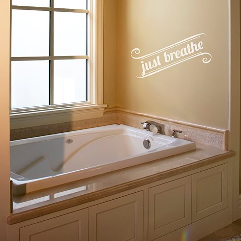Just Breathe - Small - Wall Quote Stencil