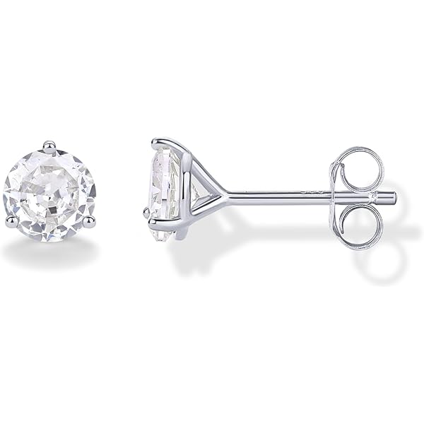 Amazon.com: Real 925 Sterling Silver CZ Cubic Zirconia 6mm  display picture 1