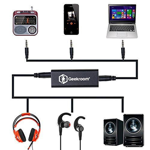 Geekroom Headphone Amplifier - Portable 3.5mm Audio Rechargable HiFi Earphone Headphone Amplifier Audio Amp Mini for Speaker, MP3,MP4,iPad, iPhone, Car,Digital Players and Computers-Black - Thumbnail 3
