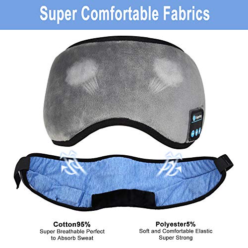 Sleep Headphones, Bluelark Bluetooth Sleep Mask with Headphones for Sleeping - Built-in Speakers and Microphone, Perfect for Travel, Sleeping, Meditation and Insomnia