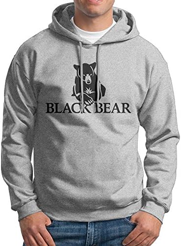 CSECGAR Black Bear Men's Pullover Hoodie Sweatshirts M Ash