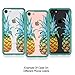 True Color Case Compatible with iPhone 7 Case, iPhone 8 Pineapple Case, Tropical Watercolor Pineapples Printed on Clear Hybrid Cover Hard + Soft Slim Durable Protective TPU Bumper Cover - Teal
