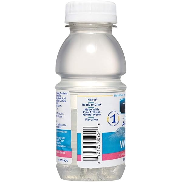 THICK-IT CLEAR ADVANTAGE MILDY THICK WATER, NECTAR CONSISTENCY, READY-TO-DRINK, DIGESTIBLE SWALLOWING AID, HYDRATION ON THE GO, CONVENIENT & READY-TO-USE, NO MIXING NEEDED, 8 OZ BOTTLE