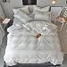 OREISE Duvet Cover Set King Size 100% Cotton White/Light Gray Printed Striped Style Reversible Design 3Piece Bedding Set (1 Duvet Cover + 2 Pillow Shams) with Zipper Closure Soft Breathable Durable